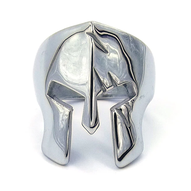 Anillo Acero Plateado Gladiador Romano Muesca
