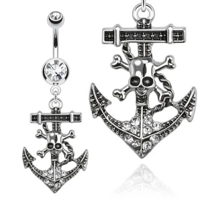 Piercing en el ombligo Diseño Ancla Pirata