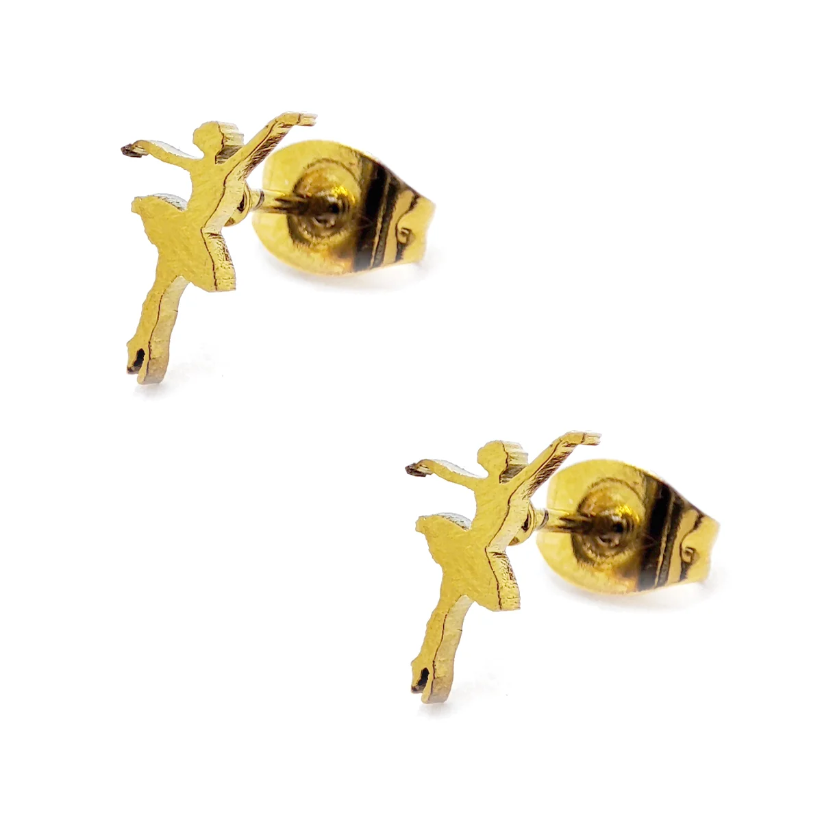 Set Joyería Acero Dorado Bailarina Ballet Danza Tutú