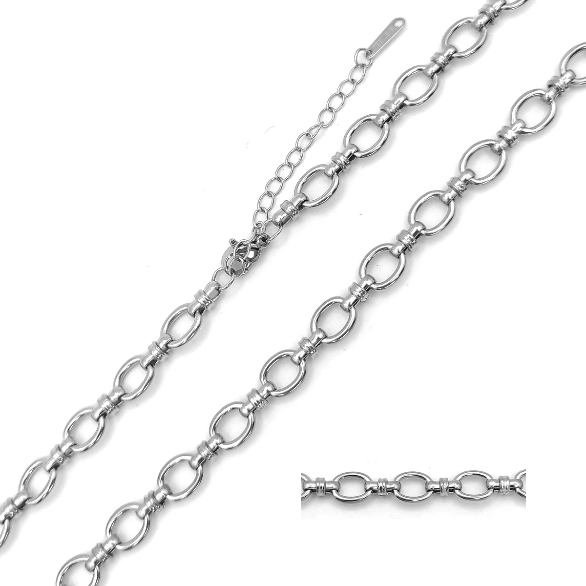 Cadena Acero Inox Eslabon Corto Oval Moderno