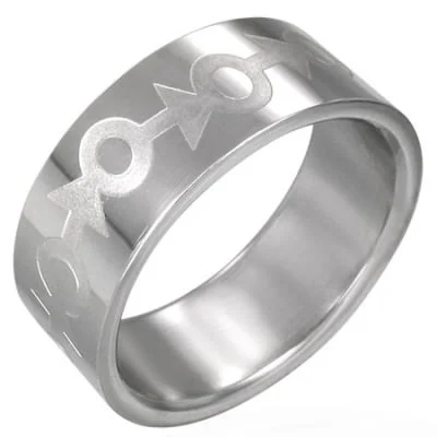 Anillo Acero Inoxidable Diseño Simbolo de Orgulllo Gay Hombre 1