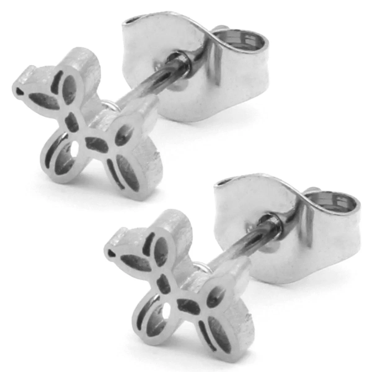 Arete Tipo Broquel Plateado Perro Pequeño Globoflexia