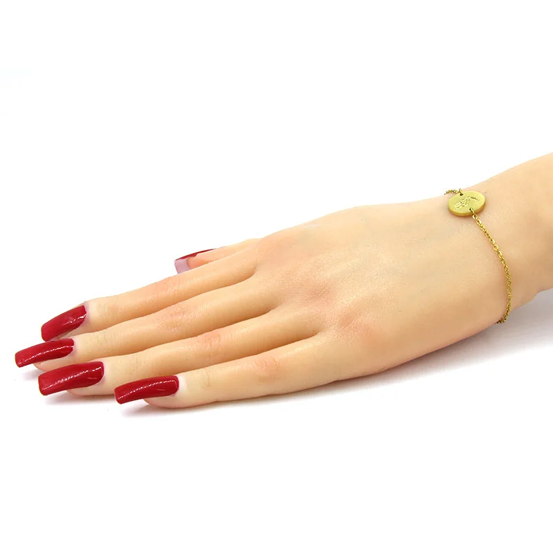 Pulsera Acero Inoxidabe Dorado Dije Circular Jirafa Cute