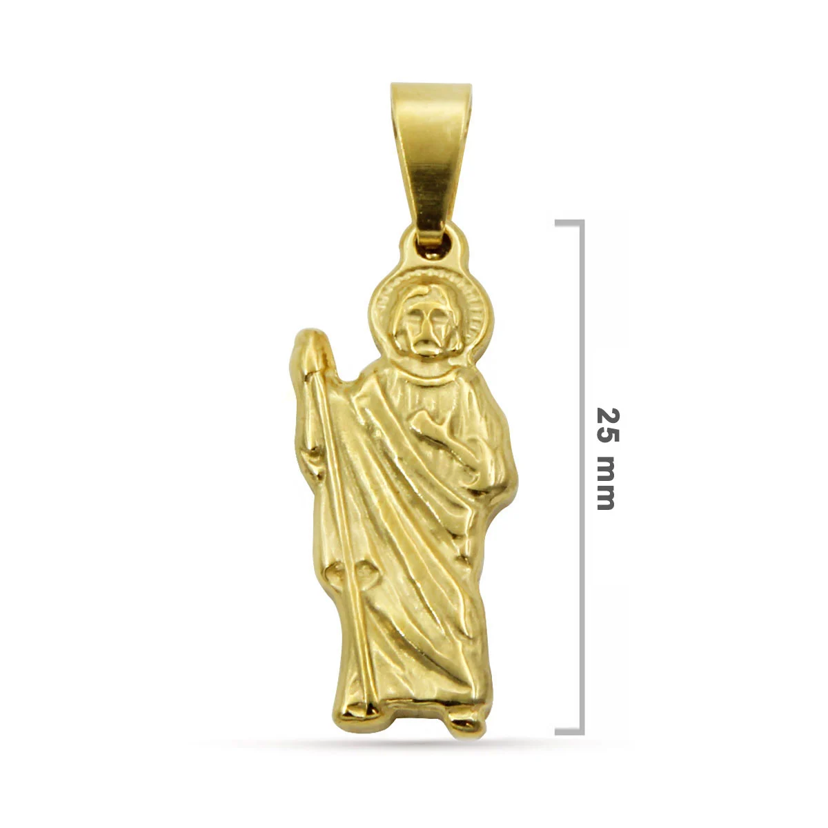 Dije Acero Dorado Religioso San Judas Tadeo 25Mm