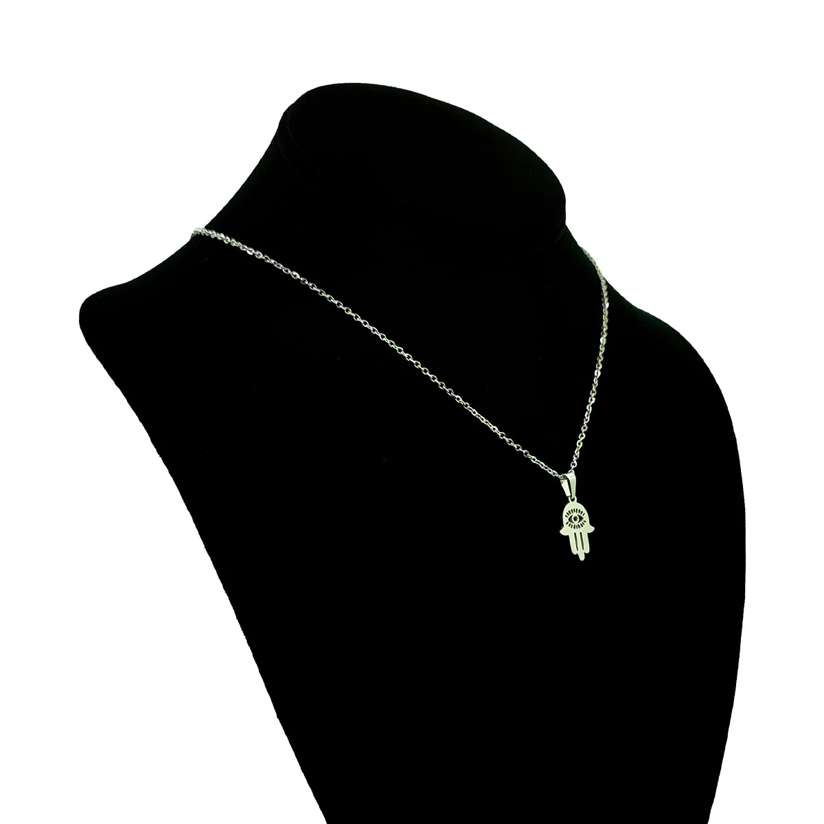 Set Joyería Acero Plateado Mano de Dios Fátima Jamsa