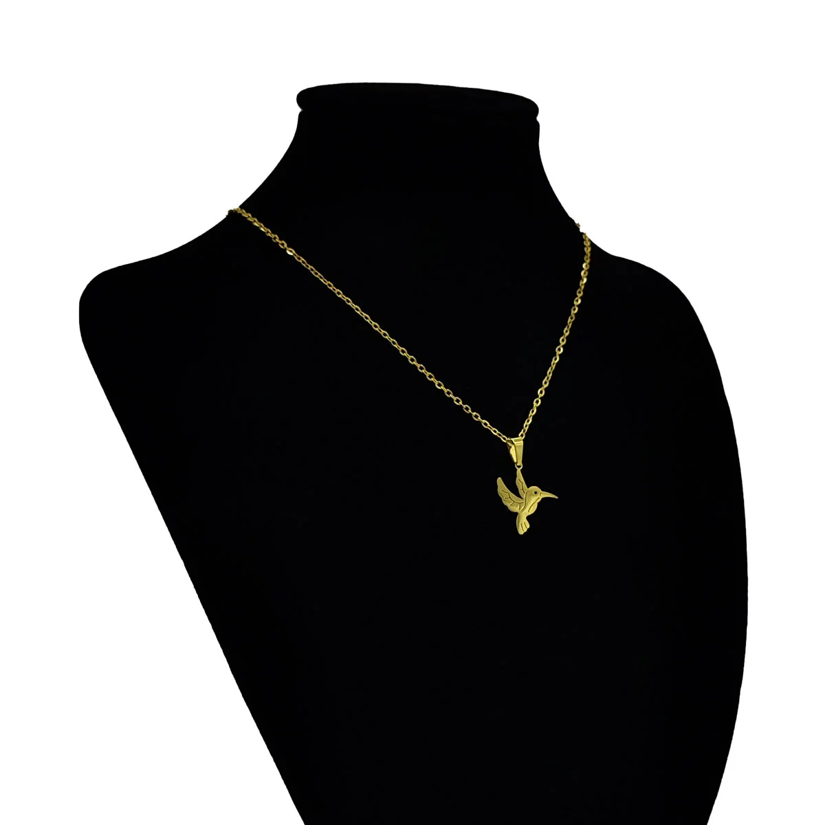 Set Joyeria Acero Inoxidable Dorado Hermoso Colibri 16 mm