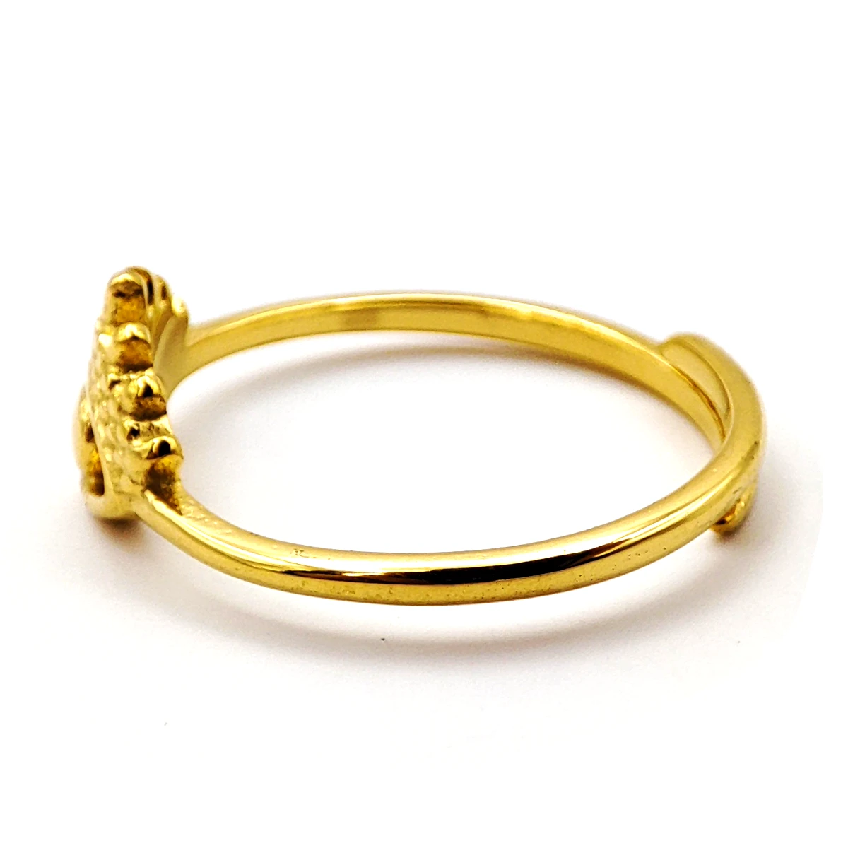 Anillo Acero Inox Dorado Ojo Místico Corona Ajustable