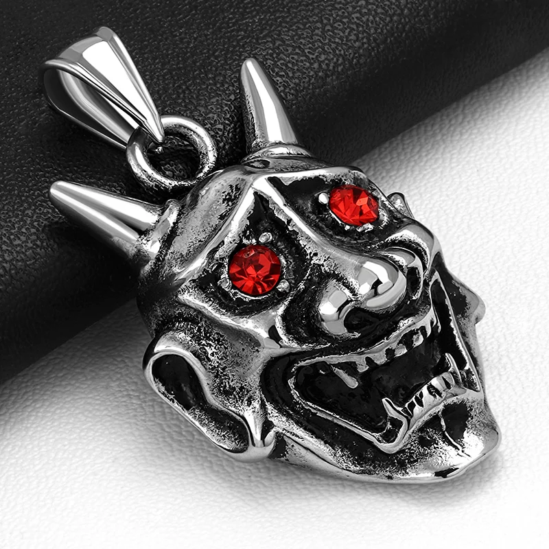 Dijes Acero Inox Biker Demonio Diablo Ojos Rojos Belcebú
