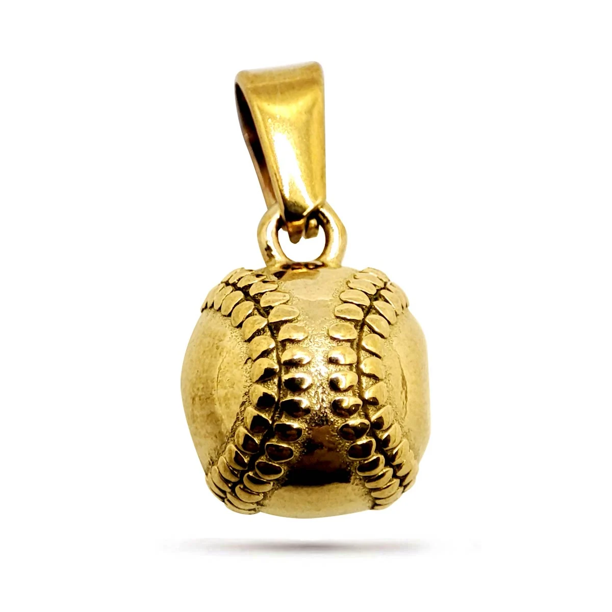 Dije Acero Inox Dorado Mini Pelota Béisbol Baseball 9 mm