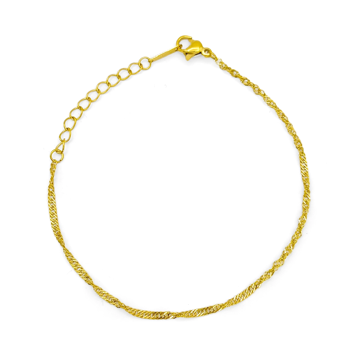 Pulsera Acero Inox Delgada Sencilla Tipo Twist 2 mm