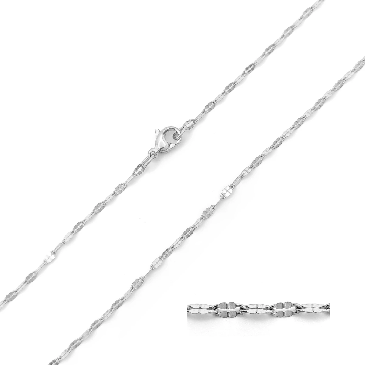 Cadena Acero Eslabón Petatillo Cuatro Petalos 1.5 mm