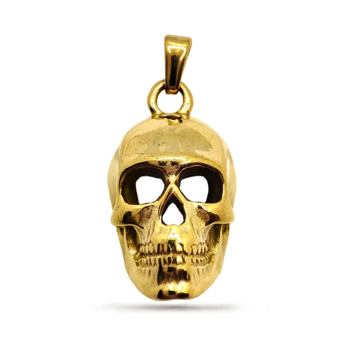 Dije Acero Inoxidable Dorado Calavera Cráneo Skull 21mm