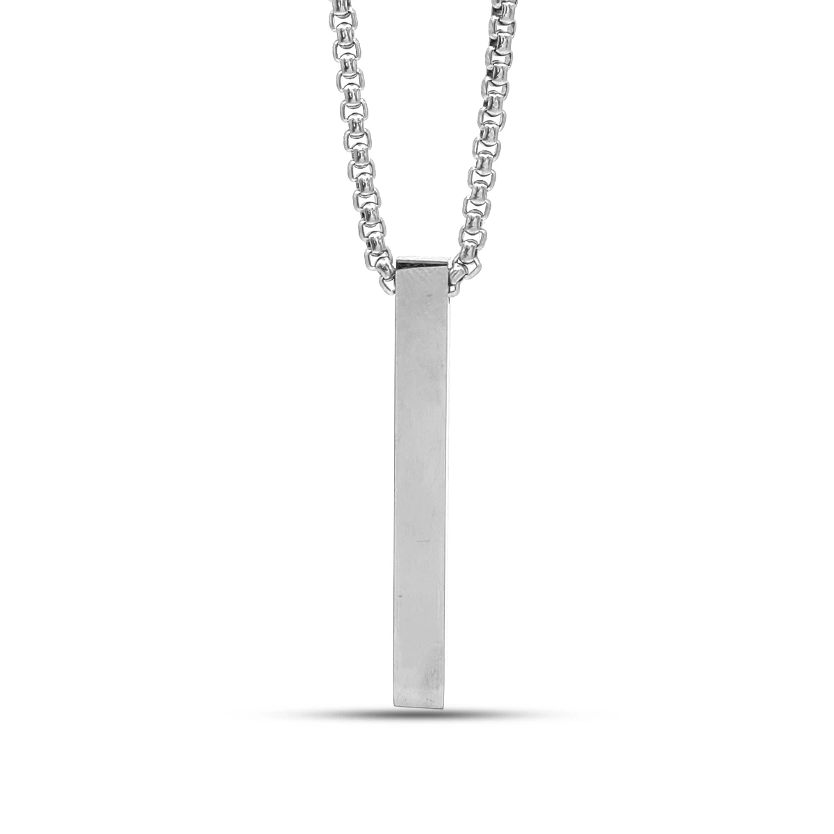 Collar Acero Inox Pilar Barra Delgado Sencillo Moderno