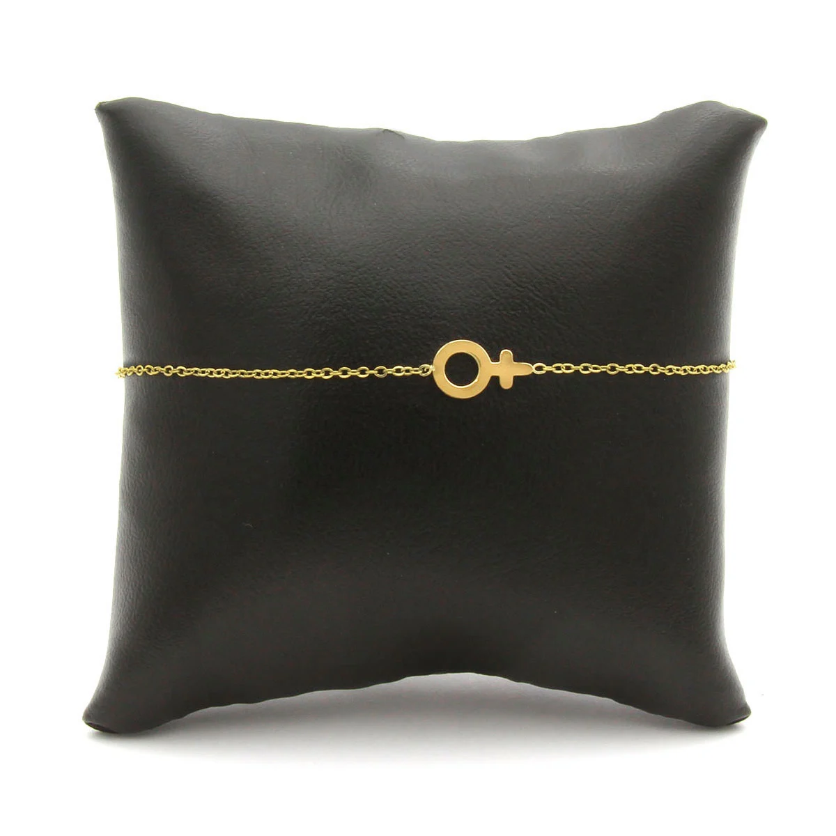 Pulsera Acero Inoxidable Dorado Simbolo Espejo Venus