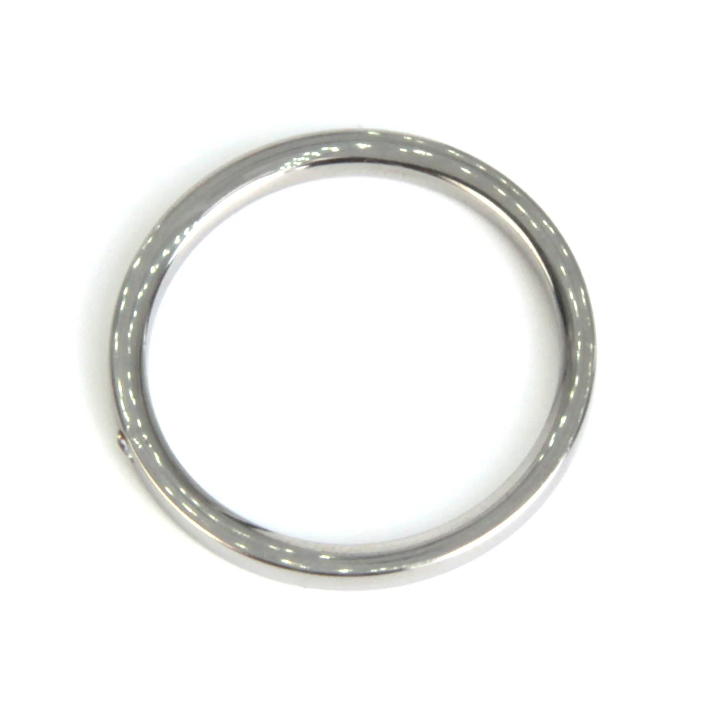 Anillo Tipo Argolla 3 mm Acero Plateado Zirconia Clara