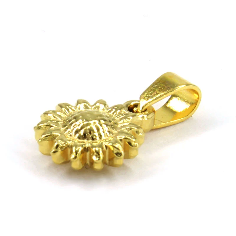 Dije Acero Dorado Girasol Heliotropismo Suerte 10mm
