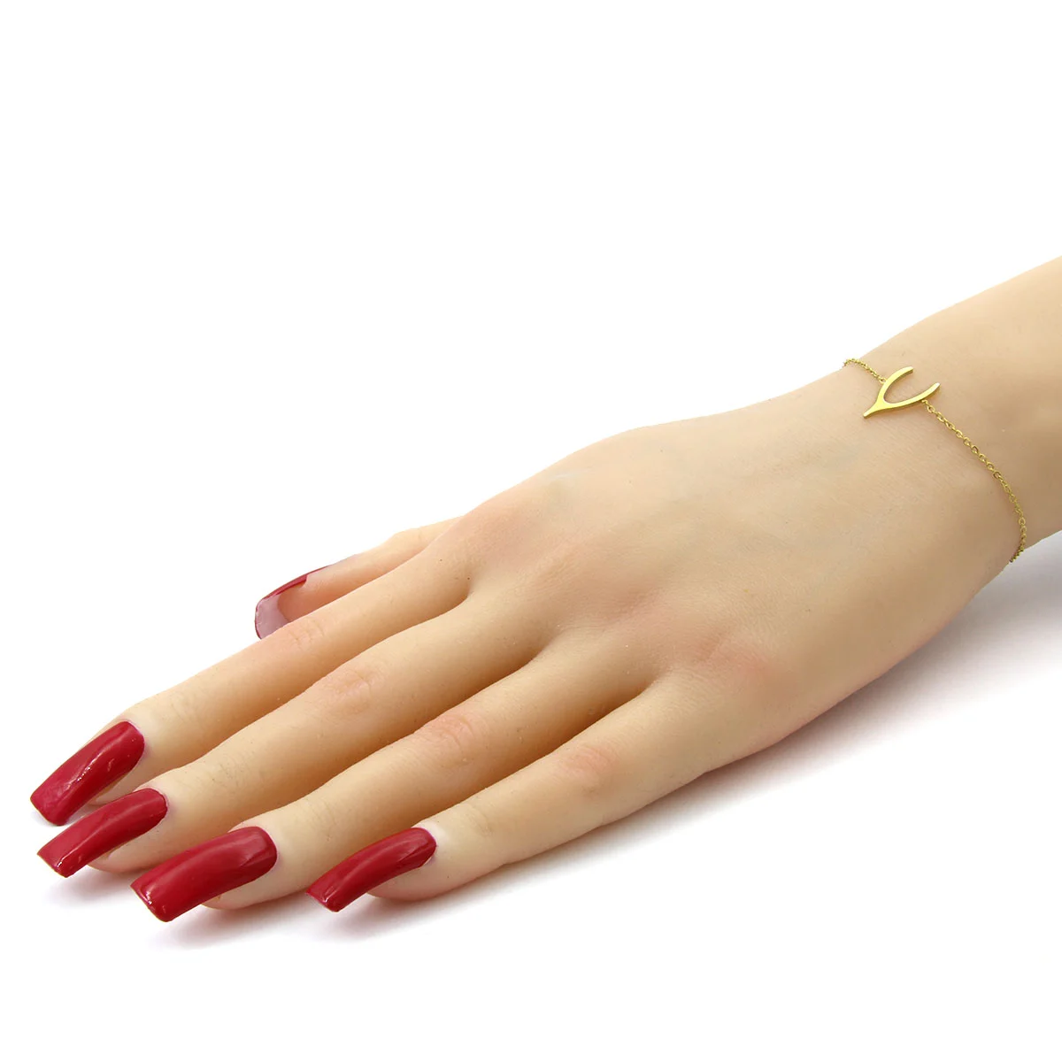 Pulsera Acero Dorado Huesito Buena Suerte Fortuna Deseo