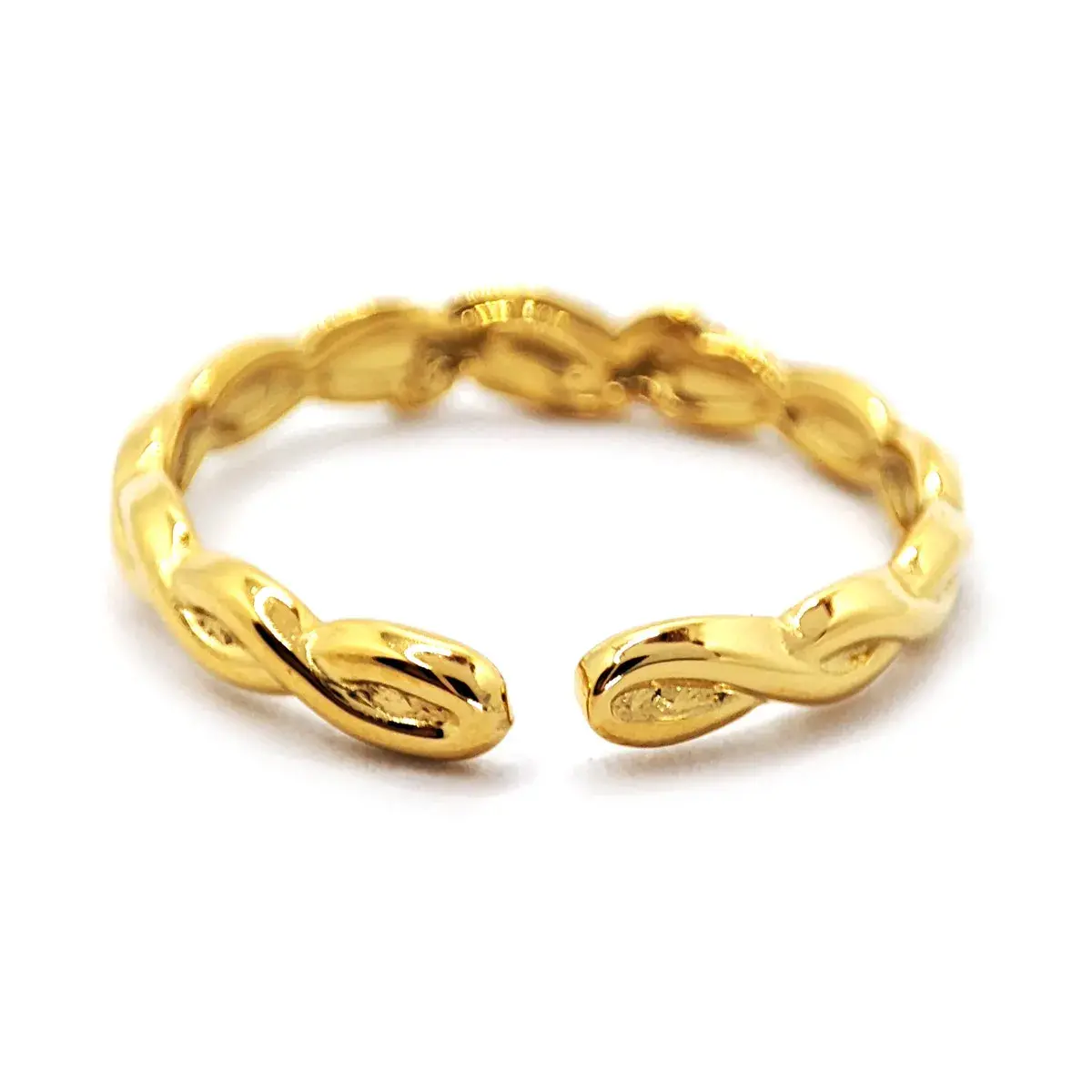 Anillo Acero Dorado Mujer Serpiente Entrelazada Ajustable