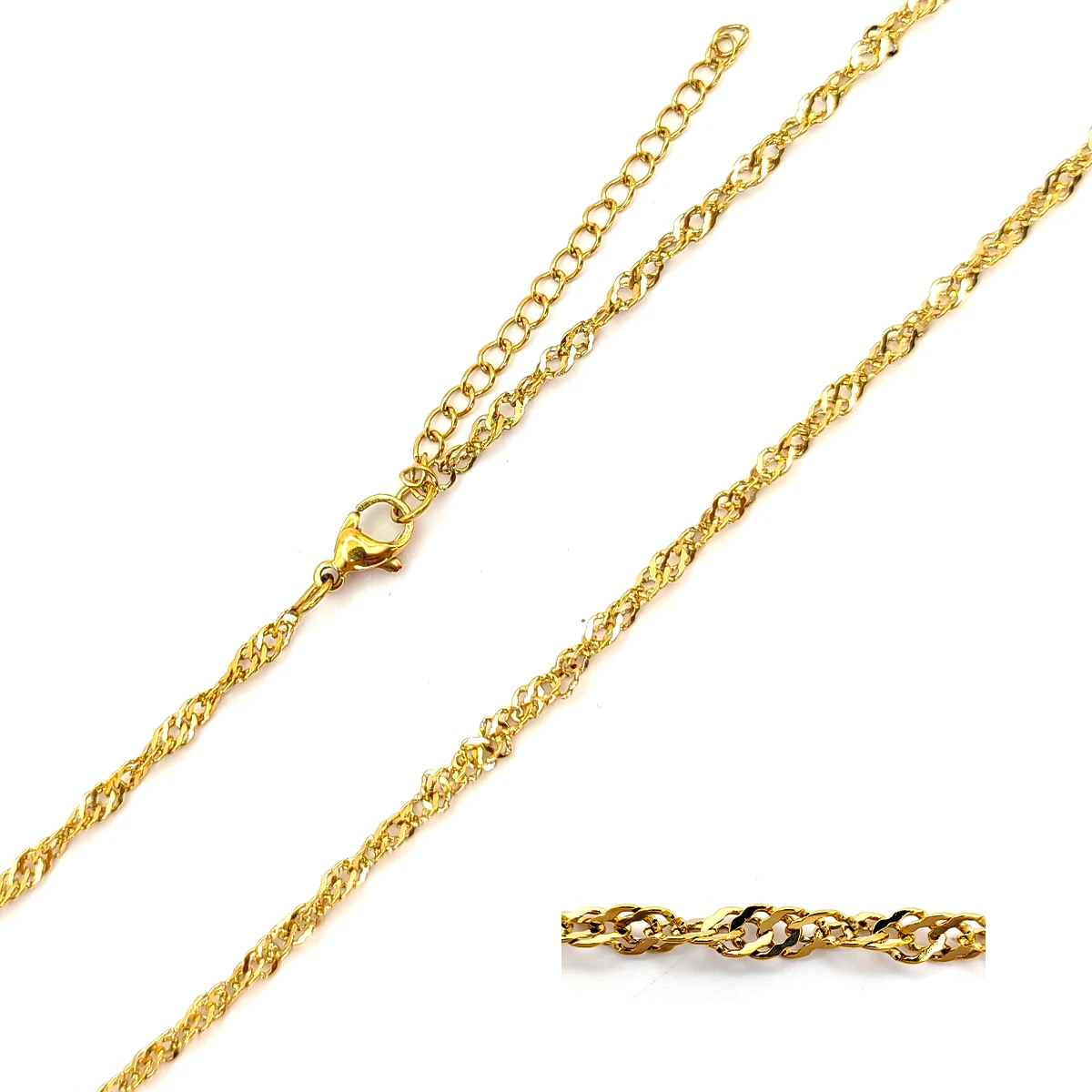 Cadena Acero Inoxidable Ondulada Moderna Versátil 2.5 mm