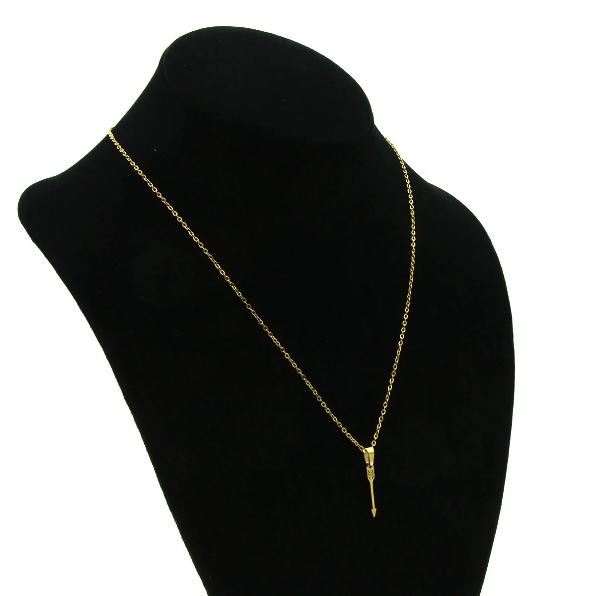Set Joyeria Acero Dorado Flecha Sencilla Direccion