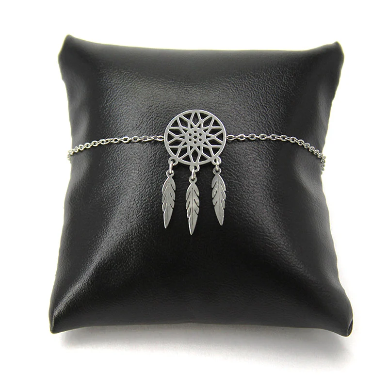 Pulsera Acero Inox Plateado Atrapa Sueños Rueda Vida