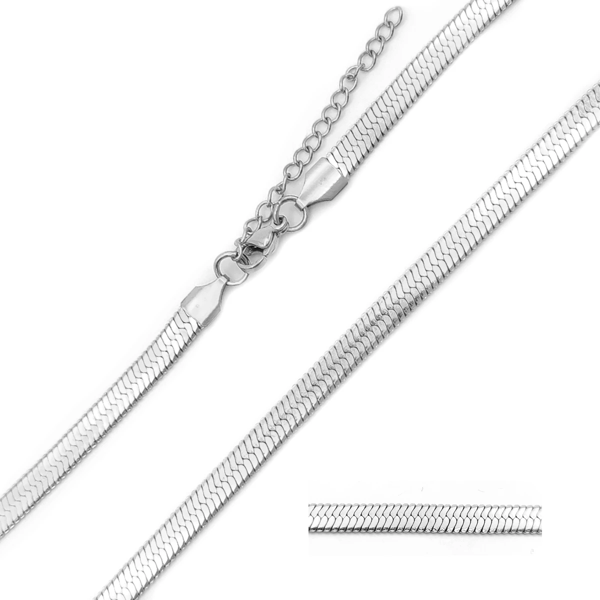 Cadena Acero Planchada Panza de Vibora Elegante 5 mm
