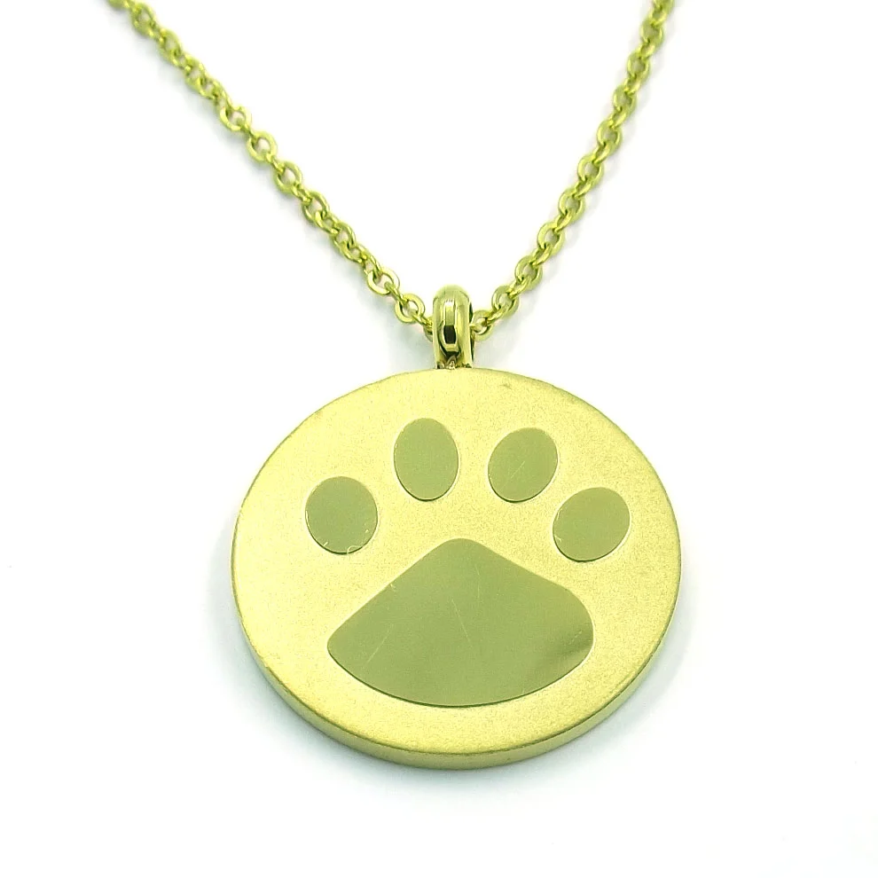 Collar Acero Dorado Medalla Garra de Perro