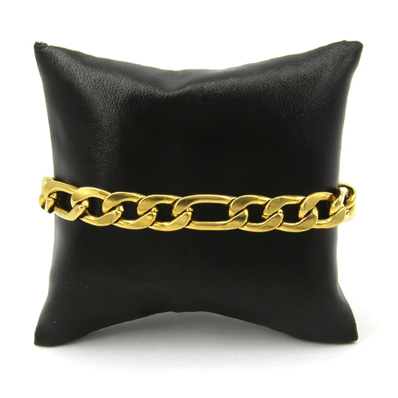 Pulsera Brazalete Acero Inox Dorado 3x1 Tradicional